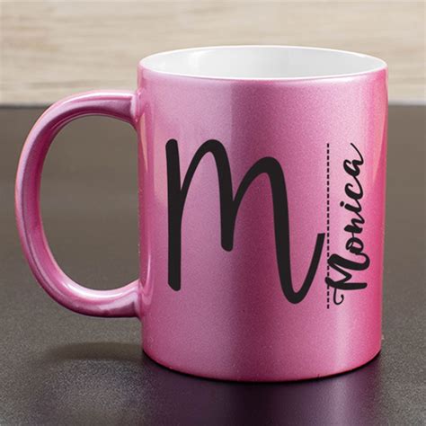 Personalized Any Name Initial Metallic Mug Giftsforyounow