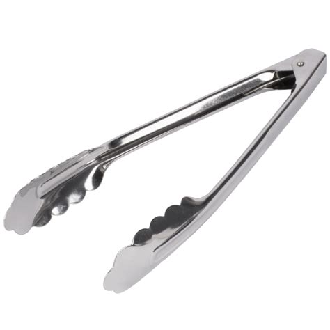 9 ½ inch economy stainless steel utility tongs Vollrath Foodservice