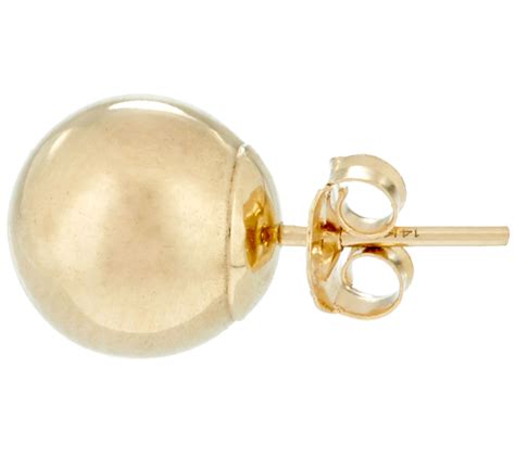 14k Gold 8mm Polished Ball Stud Earrings