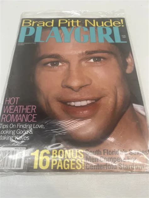 Playgirl Magazine Nude Brad Pitt August Issue Unopened Sealed