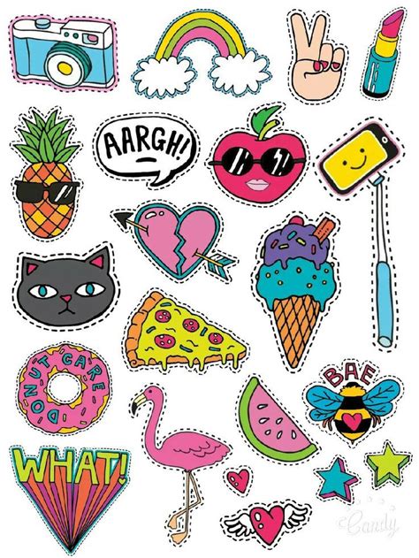 An Assortment Of Stickers With Different Designs