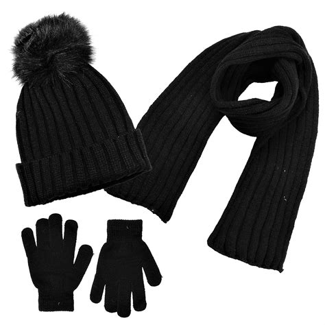 Polar Wear Boys Knit Hat Scarf And Gloves Set With Black 1298 Size