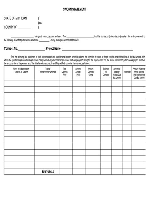 Sworn Statement Sample Fill Out And Sign Online Dochub