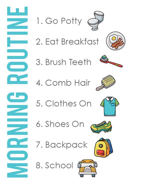 Kid Friendly Back To Babe Morning Routine Chart See Vanessa Craft