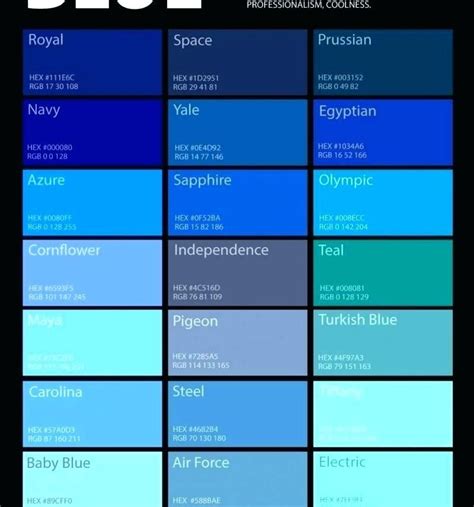 Blue Color Name List Color Names Running All Screens All Colours