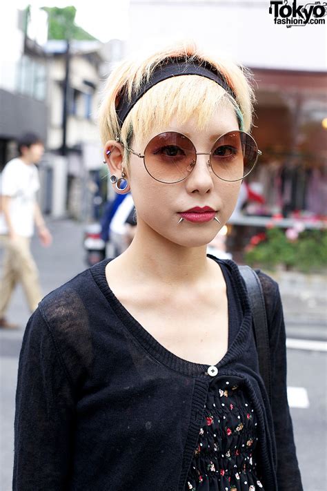 Round Glasses And Short Blonde Hair In Harajuku Tokyo