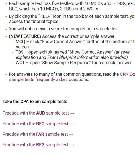 Certified Public Accountant Examination Cpa Exam The Sample Tests