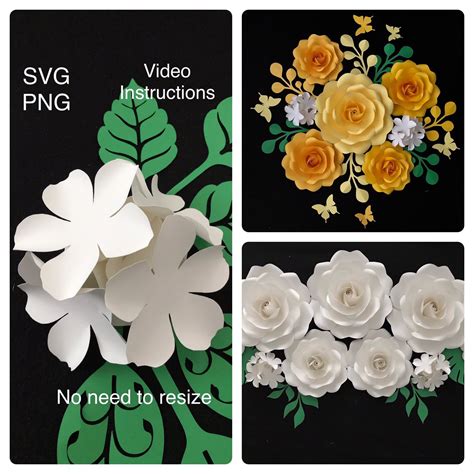 Hydrangea Paper Flower Template SVG PDF DXF PNg Hydrangea | Etsy