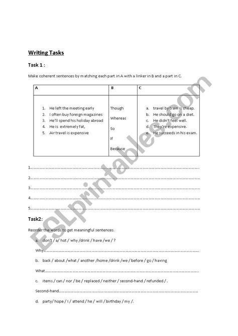 writing activities esl worksheet  aminasyrine