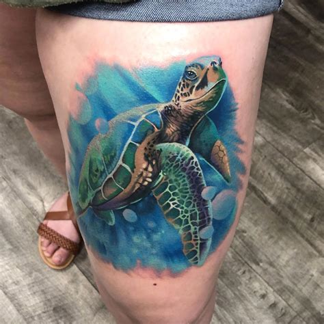 Sea Turtle Tattoo Black Lotus Tattoo