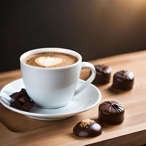 Premium Ai Image A Cup Of Coffee With A Heart Shaped Foam On The Top Of It