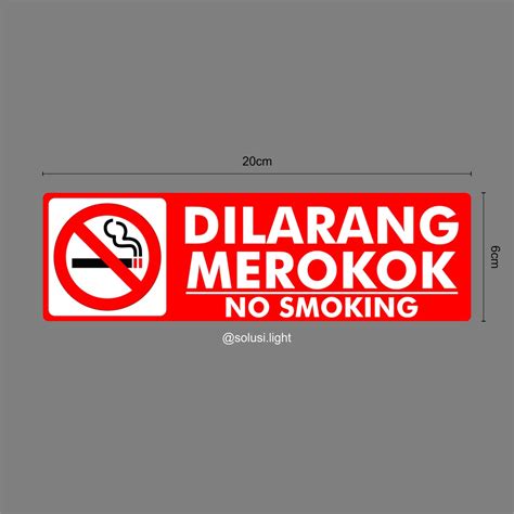 Jual Stiker Dilarang Merokok Sticker No Smoking X Cm Vinyl Waterproof Rambu Dilarang