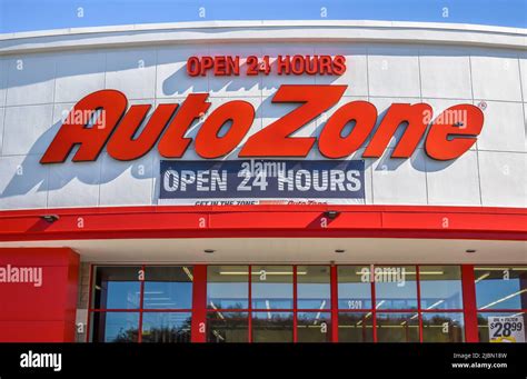 Autozone Auto Parts Stores Exterior Facade Brand And Logo Signage In
