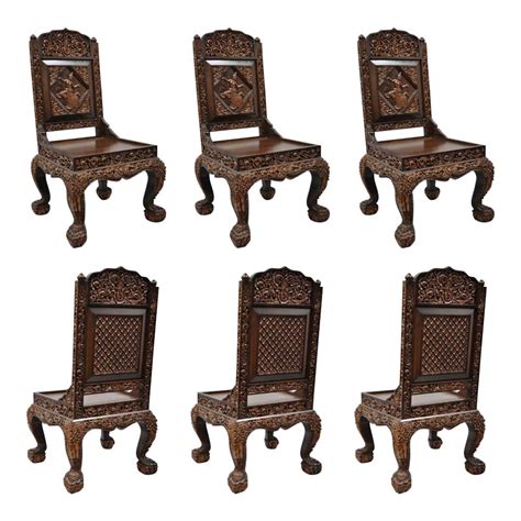 Saharanpur wooden furniture have set another pattern in furniture industry with our elegant scope of carved sofas with the astounding teak wood. Late 20th Century Vintage Hand Carved Thai Oriental Teak Wood Dining Chairs- Set of 6 | Chairish