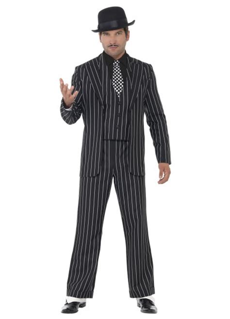 Costume Direct 1920s Mens Costume Vintage Gangster Pinstripe Suit