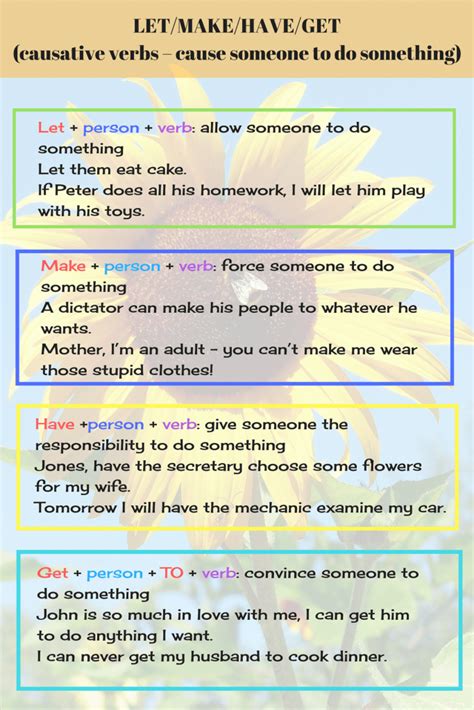 Causative Verbs In English Let Make Have And Get Esl Buzz English
