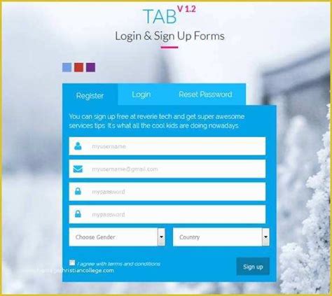 Free HTML Form Templates Of HTML Signup Registration Forms HTML Css Heritagechristiancollege