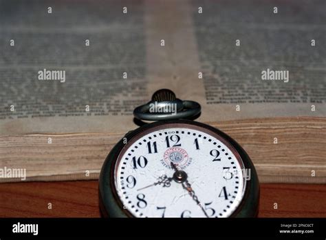 Old Pocket Clock Close Up Stock Photo Alamy