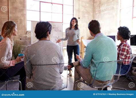 Group Of Designers Having Brainstorming Session In Office Stock Image