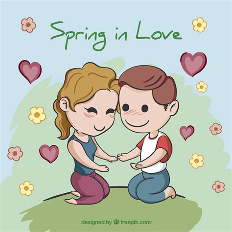 Cute Cartoon Couple In Love Vector Free Download