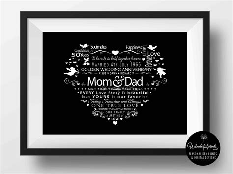 It's time to celebrate this wonderful milestone in your life and a new year happy anniversary mom dad quote: 50th Wedding Anniversary Gift / For Mom and Dad / PRINTABLE