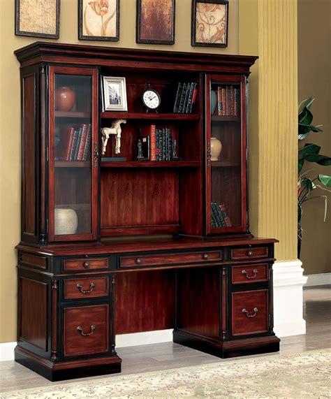 Strandburg Cherry And Black Computer Desk With Hutch From