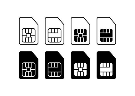Sim Card Icon Set Gsm Symbol Sign Phone Card Vector Flat 34997593