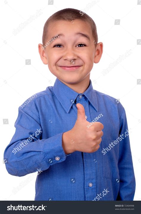 Kid Giving Thumbs Up Isolated On Stock Photo 72404998 Shutterstock
