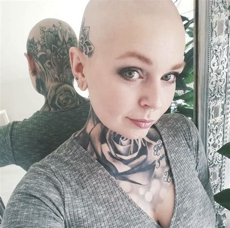 Girl Leg Tattoos Head Tattoos Body Tattoos Bald Head Women Shaved