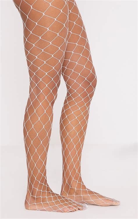 Inari White Large Net Fishnet Tights Accessories