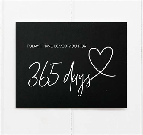 Black Happy 365 Days Anniversary First Wedding Anniversary Card Coco