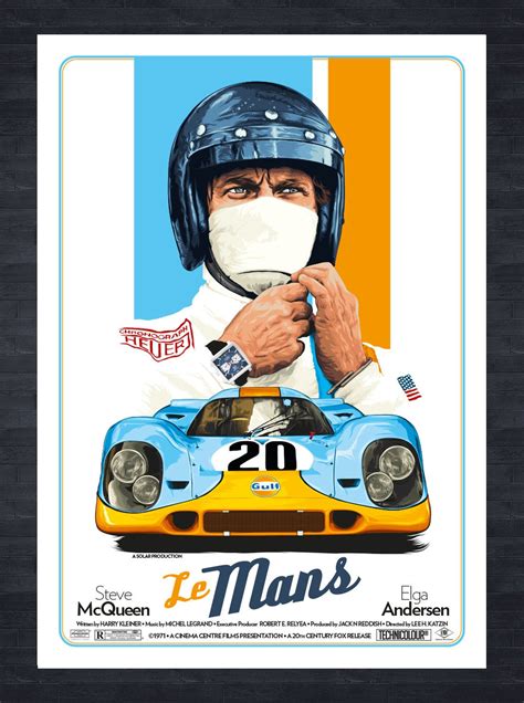 Steve Mcqueen Le Mans Movie Poster Etsy Steve Mcqueen Le Mans