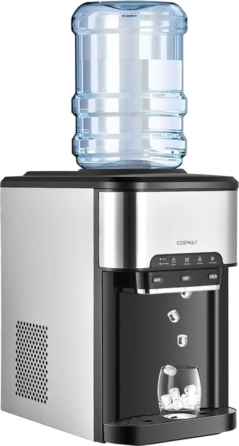 costway 3 in 1 water dispenser with ice maker countertop top loading hot and cold