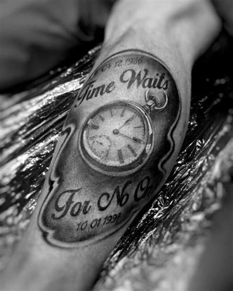 40 Time Waits For No Man Tattoo Designs For Men 2023 Guide