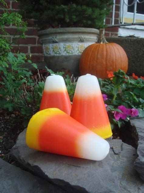 Candy Corn Candles Set Of 3 Halloween