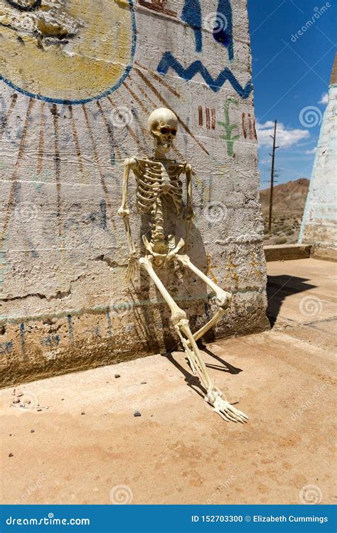Skeleton Hanging Out At Ludwig Mine Nevada Ruins Stock Photo Image Of