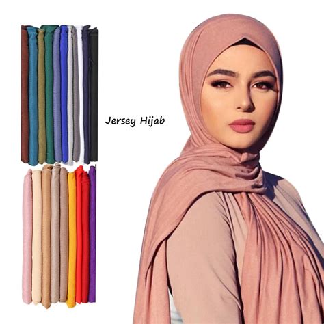 Fashion Modal Cotton Jersey Hijab Scarf Long Muslim Shawl Plain Soft