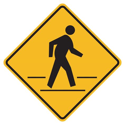 Pedestrian Crossing Warning Road Sign 2279444 Vector Art At Vecteezy