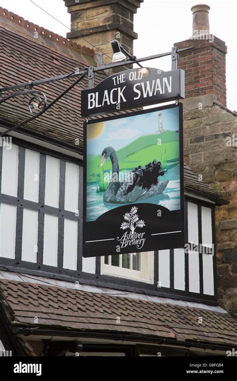 Old Black Swan Pub Sign Crich Derbyshire Peak District England