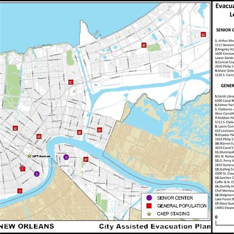 Orleans Parish Caep Pick Up Locations Map Source City Of New Orleans Download Scientific