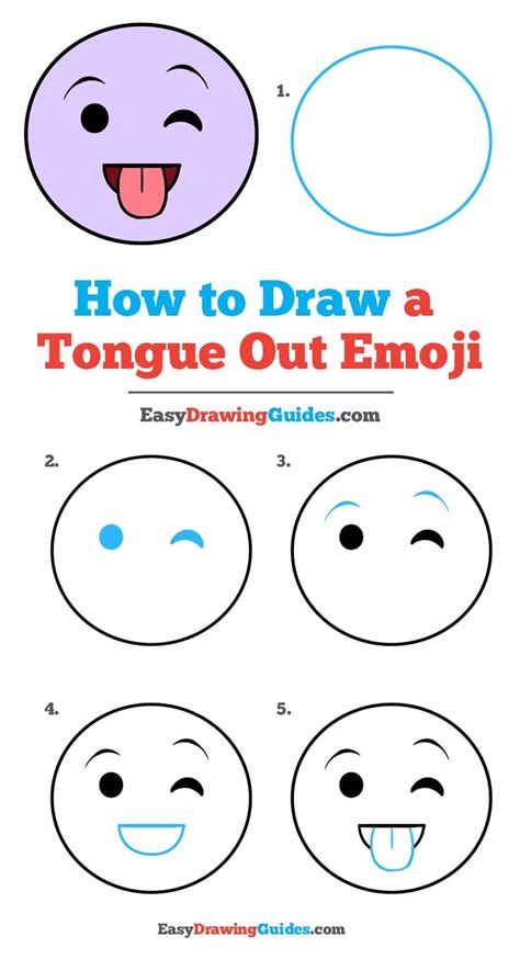 How To Draw A Tongue Out Emoji Really Easy Drawing Tutorial
