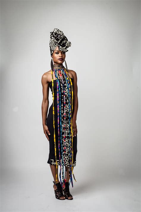 African Print Ankara Print Imara Fringe Necklace Headwrap African