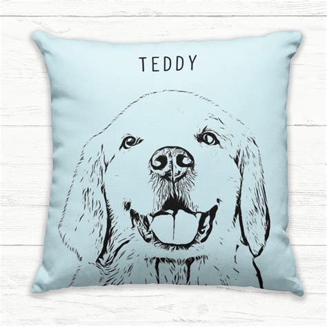 Custom Pet Pillow Personalized Dog Pillow Dog Portrait Etsy