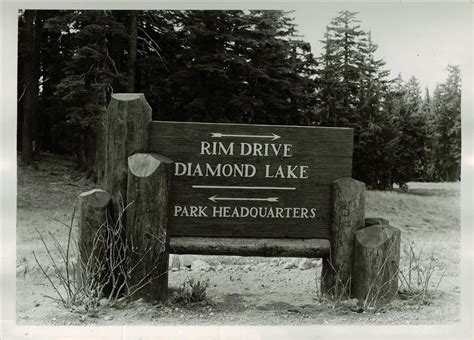 Sign At Rim Village In Crater Lake Np 1938 Grant Crater Lake