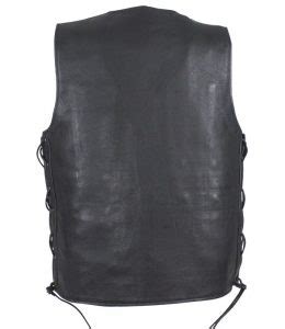Mens Cowhide Leather Vest With Concealed Gun Pockets MLSV12 Leather