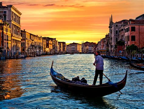 Sunset Photo Venice Italy Gondola Print Gondola Grand