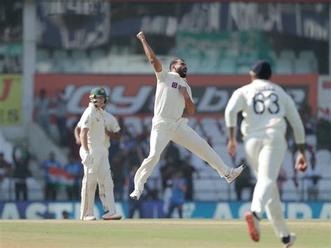 india vs australia mohammed shami sends david warner s stumps cartwheeling watch cricket news