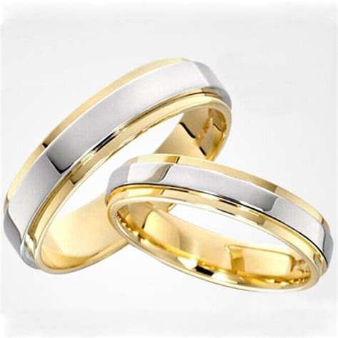 2015 Trendy Luxury Gold Plated Titanium His And Hers Lesbian Wedding Band Rings Sets Aliancas De 