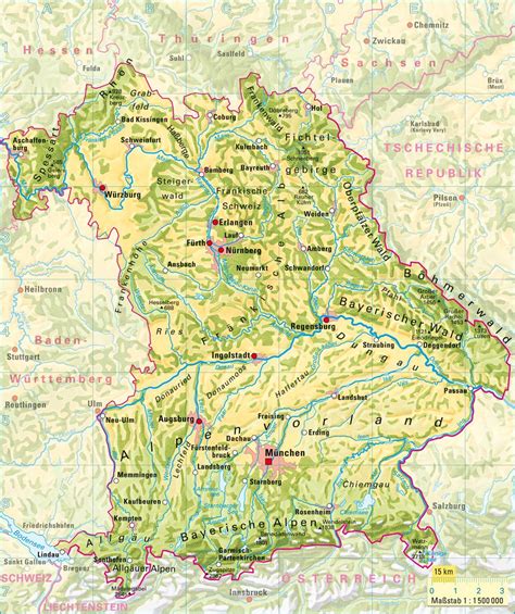 Map Of Bayern Germany