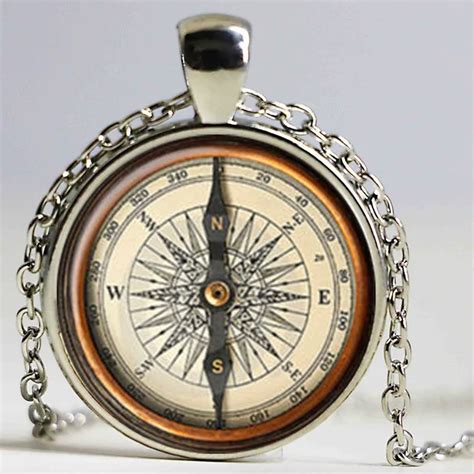 Steampunk Compass Pendant Vintage Compass Pendant Vintage Compass